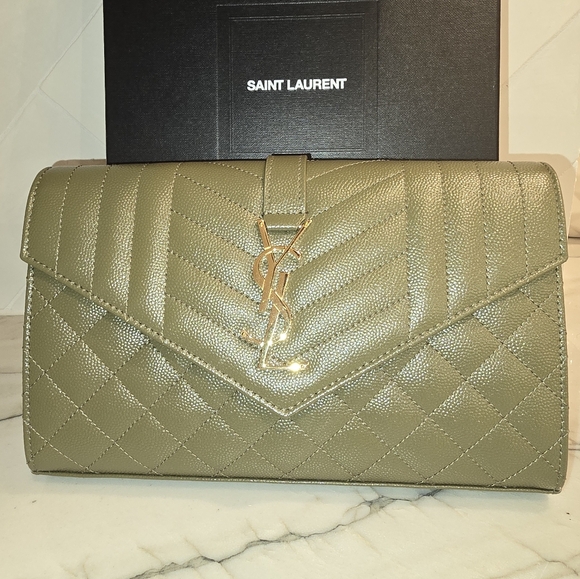 YSL Cassandra Olive Quilted Leather Bag - Picture 1 of 13